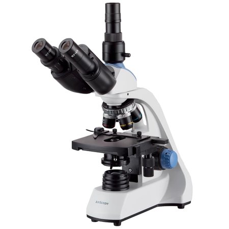 AMSCOPE 40X-2500X LED Trinocular Compound Microscope w 3D Two-Layer Mechanical Stage T250C